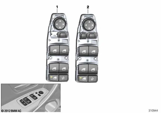 Window switch driver side for BMW 3 Series F34, F34N (OEM 61319268735). Original BMW.