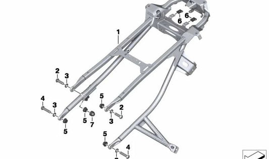 Cuadro trasero OEM 46518532567 para motos BMW F 800 GT, F 800 R. Original BMW Motorrad.
