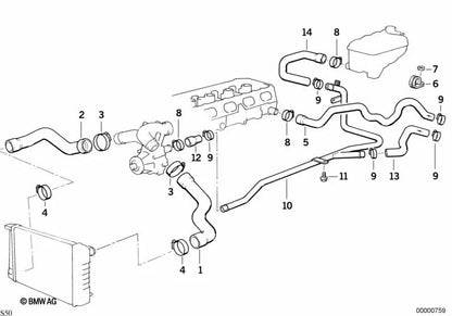 Hose connector for BMW 3 Series E36 (OEM 11531318404). Original BMW