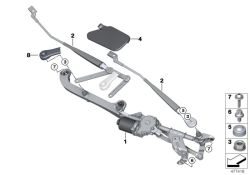 Limpiaparabrisas delantero completo OEM 61617301045 para BMW Serie 2 F45, F46 Active Tourer y Gran Tourer. Original BMW.