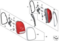 Piloto trasero derecho OEM 63219477152 para MINI Countryman F60 (11/2015 - 07/2020). Original MINI.