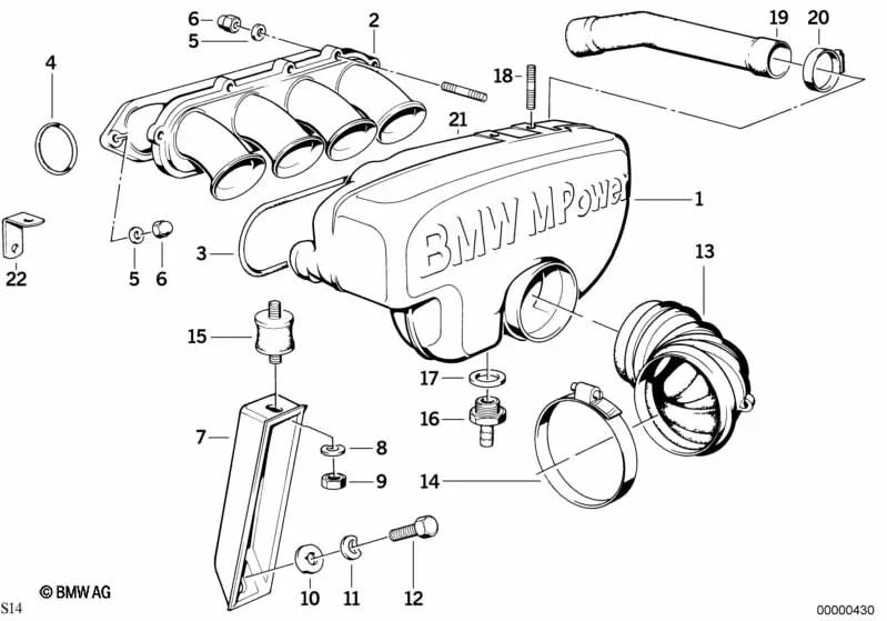 Soporte de montaje para BMW Serie 3 E30, Serie 5 E28 (OEM 11431284241). Original BMW