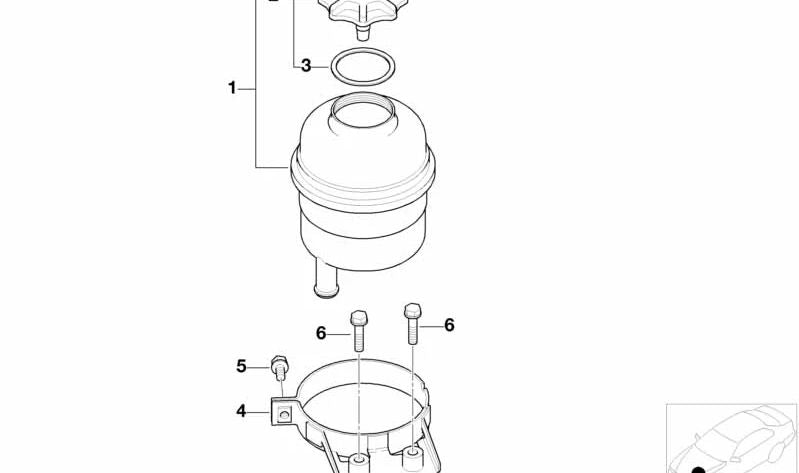 Abrazadera OEM 32411133983 para BMW E34, E32, E53. Original BMW.
