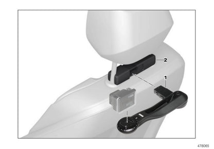 Soporte cámara GoPro OEM 51952405468 para BMW {E81,E82,E87,E88,F20,F21,F40,F22,F23,F44,F45,F46,F87,E90,E91,E92,E93,F30,F31,F34,G20,G21,F32,F33,F36,E60,E61,F07,F10,F11,G30,G31,E63,E64,F06,F12,F13,G32,E65,E66,F01,F02,F04,G11,G12,E84,F48,F39,E83,F25,G0