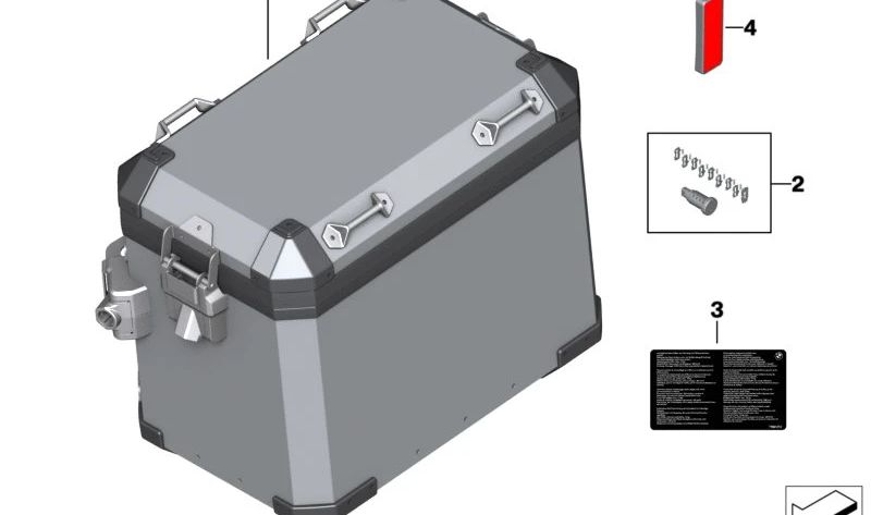 Rótulo indicador velocidad máx./carga útil OEM 77418568813 para maletas de aluminio en motos BMW R 1200 GS, R 1250 GS, F 850 GS, F 900 GS, F 850 GS Adv., F 900 GS Adv.… y más. Original BMW Motorrad.