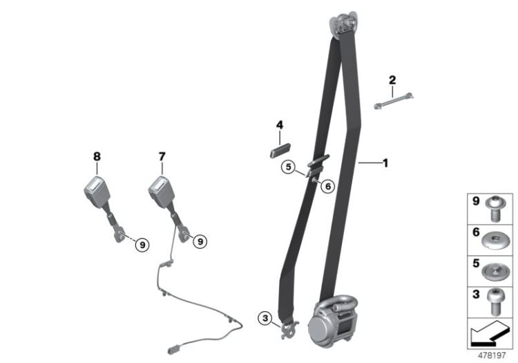 Tornillo cabeza con borde OEM 07147077846 para MINI R50, R53, R56, R56 LCI, Clubman R55... y más. Original BMW y MINI.