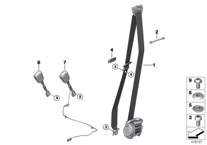 Tornillo cabeza con borde OEM 07147077846 para MINI R50, R53, R56, R56 LCI, Clubman R55... y más. Original BMW y MINI.