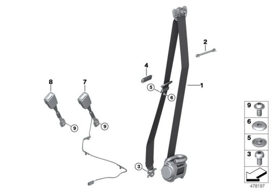 Tornillo cabeza con borde OEM 07147077846 para MINI R50, R53, R56, R56 LCI, Clubman R55... y más. Original BMW y MINI.