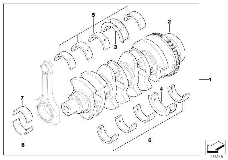 Cojinete de bancada blanco OEM 11217787734 para BMW E87, E46, E90, E91, E60, E61, E65, X3 E83, X5 E53. Pieza original BMW.