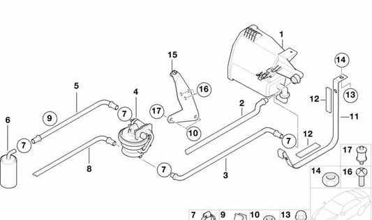 OEM 16131184968 Pompa diagnostica di perdite per BMW E36, E39, E38, Z3. BMW originale.