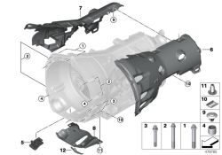 Insonorización acústica inferior OEM 24008612330 para BMW Serie 3 G20, Serie 4 G22, Serie 5 G30, X3 G01... y más. Original BMW.