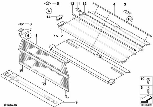 Sichtschmutzrollo für BMW E53 (OEM 51477135678). Original BMW