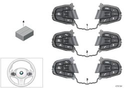 Switch multifuncional para BMW 5 F90 Series, G30; 6 séries G32; X3 F97, G01; X4 F98, G02 (OEM 61317854183). BMW original.