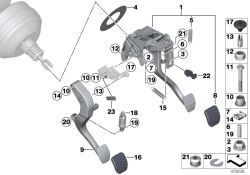 Conjunto completo de pedais para BMW F20N, F21N, F22, F23, F87, F80N, F82N (OEM 35006876795). BMW original