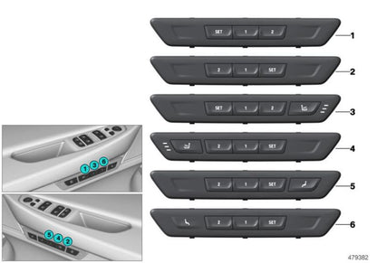 Unidad operación funciones asiento izquierdo OEM 61316826737 para BMW Serie 7 G11, G12 (2015-2019). Original BMW.