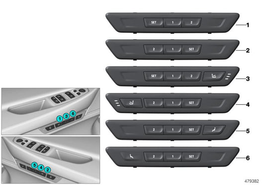 Unidade de funções do assento direito para BMW G11, G12 (OEM 61316826735). BMW original.