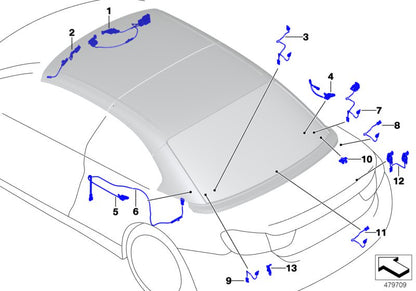 Soporte sensor de posición OEM 51177345152 para BMW F33, F33N, F83, F83N. Original BMW.