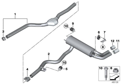 Embellecedor de salida de escape cromado negro OEM 18308578595 para BMW F20 y F21 (120d, 125d, xDrive). Original BMW.