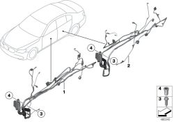 Mazo de cables puerta lado conductor OEM 61129302929 para BMW Serie 7 F01, F02 (05/2011-05/2015). Original BMW.