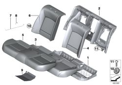 Base arrière en cuir gauche pour BMW F01, F01N, F02, F02N, F04 (OEM 52207317089). BMW d'origine.