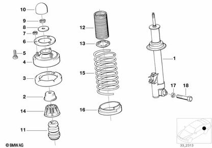 Anillo de sujeción para BMW E34, E24, E32, E38 (OEM 37121134899). Original BMW.