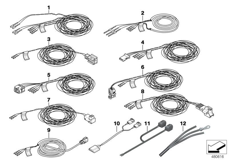 Cable de puesta a masa OEM 61127492553 para BMW F40, F44, F45, F46 y MINI Cabrio F57 BEV. Original BMW y MINI.