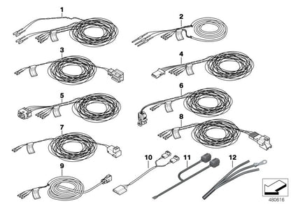 Cable de puesta a masa OEM 61127492553 para BMW F40, F44, F45, F46 y MINI Cabrio F57 BEV. Original BMW y MINI.