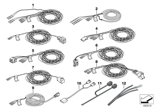 Cable de puesta a masa OEM 61127492553 para BMW F40, F44, F45, F46 y MINI Cabrio F57 BEV. Original BMW y MINI.