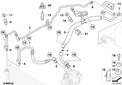 CONDENSER-EVAPORADOR PRESSION PRESSION PRESSION POUR BMW 5 E60, E60N, E61N, E61N Series, E63, E63N, E64, E64N (OEM 64539155346). BMW d'origine.