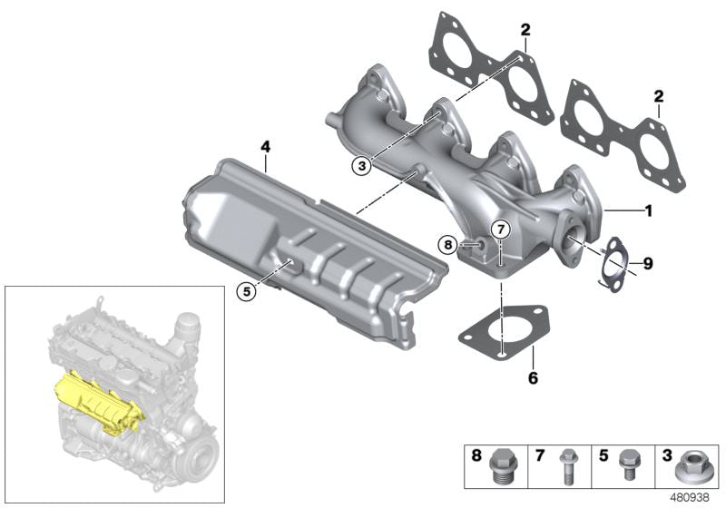 Tornillo de cierre OEM 13627810310 para BMW E81, E82, E87, E88, F20, F21, F22, E90, E91, E92, E93, F30, F31, F34, F32, F33, F36, E60, E61, F07, F10, F11, E84, E83, F25. Original BMW.