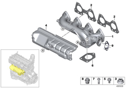 Tornillo de cierre OEM 13627810310 para BMW E81, E82, E87, E88, F20, F21, F22, E90, E91, E92, E93, F30, F31, F34, F32, F33, F36, E60, E61, F07, F10, F11, E84, E83, F25. Original BMW.