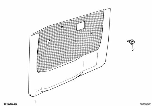 Revestimiento de puerta de tela derecha delantera para BMW Serie 5 E28 (OEM 51411921082). Original BMW