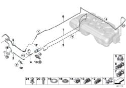 Soporte filtro de combustible OEM 16119454006 para BMW 2' F44, F45, F46, X1 F48, X2 F39 y MINI F56, F55, Clubman F54, Cabrio F57, Countryman F60... y más. Original BMW y MINI.