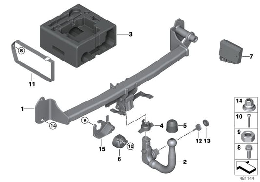 Bandeja organizadora maletero OEM 71606877572 para BMW F45, F46, F48, F39 y MINI F54, F60. Compatible con modelos con preparación para portabicicletas. Original BMW y MINI.