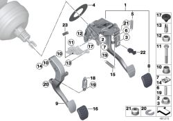Pedalera completa impostata per BMW F20N, F21N, F22, F23, F87, F80N, F82N (OEM 35006876795). BMW originale