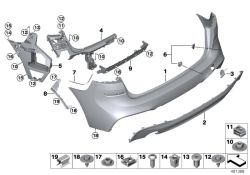 Paramento para parachoques trasero OEM 51128064576 para BMW Serie 2 F45 Active Tourer. Original BMW.
