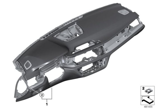Tablero de instrumentos en cuero OEM 51459388887 para BMW Serie 7 G11, G12 (2015-2019). Original BMW.