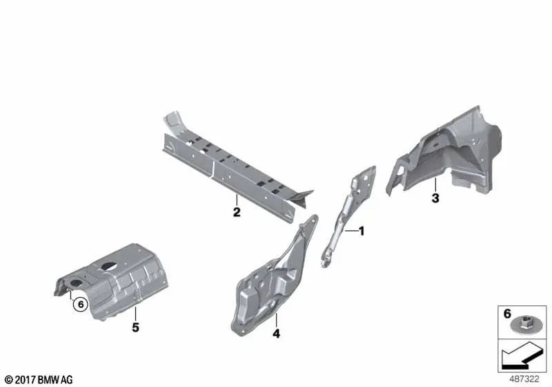 Sound insulation for BMW X1 F48, F49 (OEM 51487331494). Original BMW
