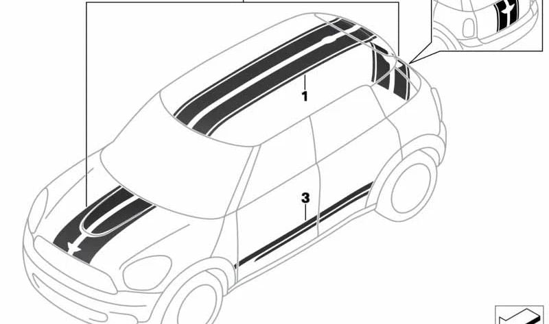 Moldura de parachoques trasero negro OEM 51142184351 para MINI Countryman R60 (2010-2016). Original MINI.