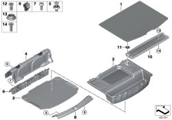 Alojamiento bandeja insertable maletero OEM 51477380666 para MINI Countryman F60, F60 LCI. Original MINI.