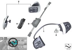 Interruptor volante multifuncional deportivo OEM 61319230229 para BMW X3 F25. Original BMW.