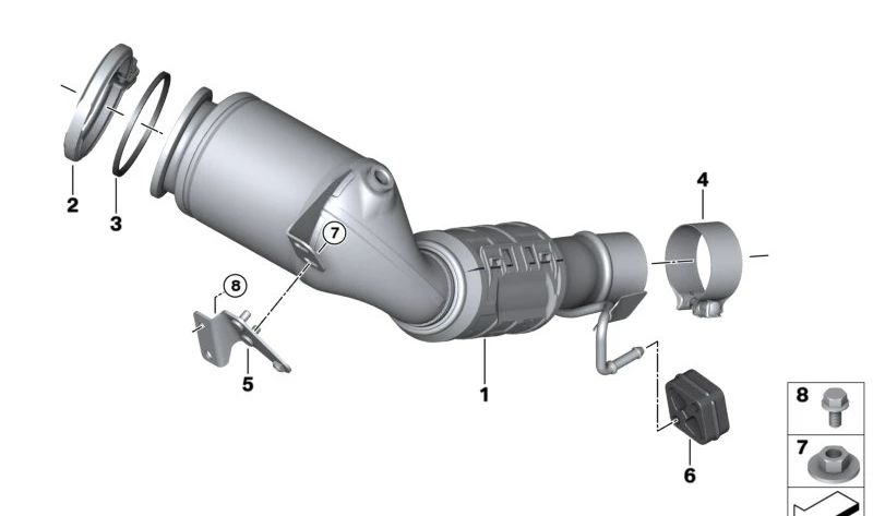 OEM Motor Catalyst -Unterstützung 18329845457 für BMW U06, U11, U10, F65, F66, U25. Original BMW.