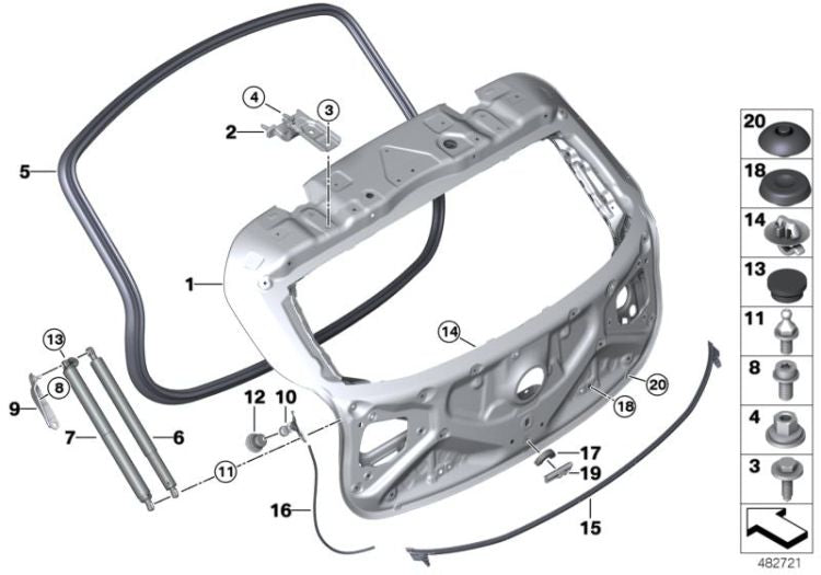 Transmissão do fuso para BMW F39 (OEM 51249465654). BMW original