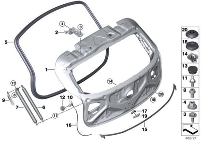 Transmissão do fuso para BMW F39 (OEM 51249465654). BMW original