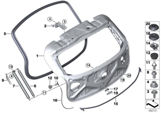 Transmissão do fuso para BMW F39 (OEM 51249465654). BMW original