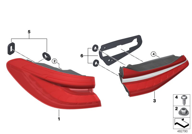 Juego de juntas izquierda OEM 63217956289 para BMW G32 (620d, 620d xDrive, 630d). Compatible con modelos fabricados entre 07/2018 y 06/2024. Original BMW.