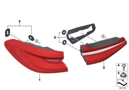 Juego de juntas izquierda OEM 63217956289 para BMW G32 (620d, 620d xDrive, 630d). Compatible con modelos fabricados entre 07/2018 y 06/2024. Original BMW.