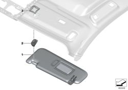 Parasol izquierdo OEM 51167471147 para BMW X3 G01, iX3 G08, X4 G02... y más. Original BMW.