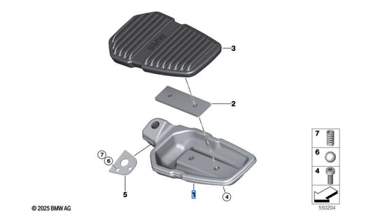 Resapies arrière droites OEM 46715A7E534 pour les motos BMW R1200GS, F850GS, K1600GT ... et plus. BMW original Motorrad.