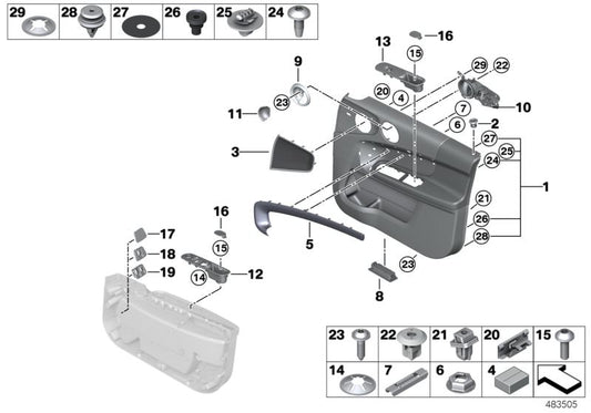 Cubierta de tornillo cromo tirador puerta delantera OEM 51417359147 para MINI F56, F55, Countryman F60. Original MINI.